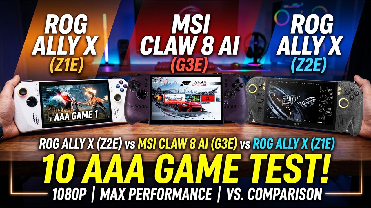 Rog Xbox Ally X (Z2 Extreme) MSI CLaw 8 Ex Ai (G3 Extreme) Vs Asus Rog Ally X (Z1 Extreme)