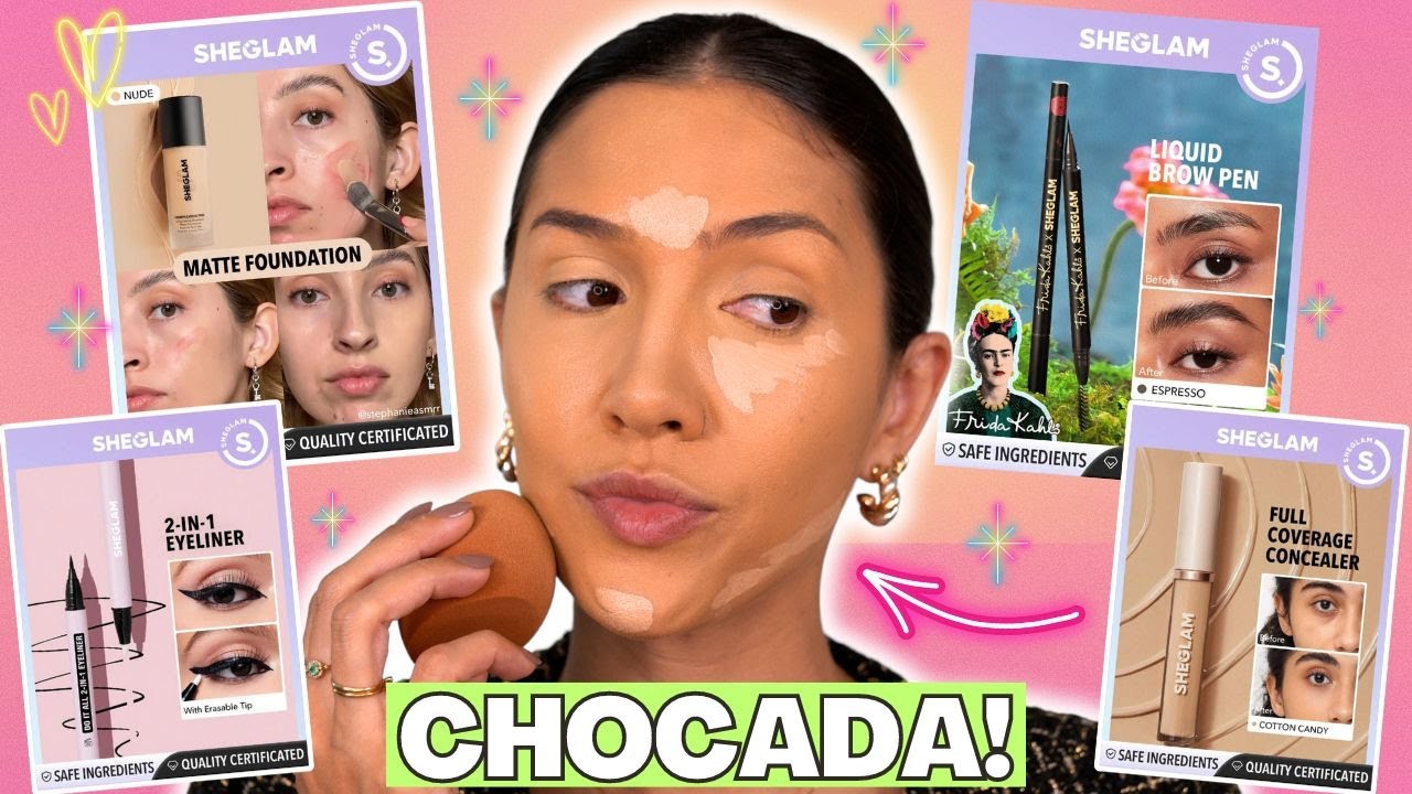 COMPREI as MAKES DA SHEIN e são MUITO BOAS! | SHEGLAM BASE, CORRETIVO, DELINEADOR que APAGA e mais