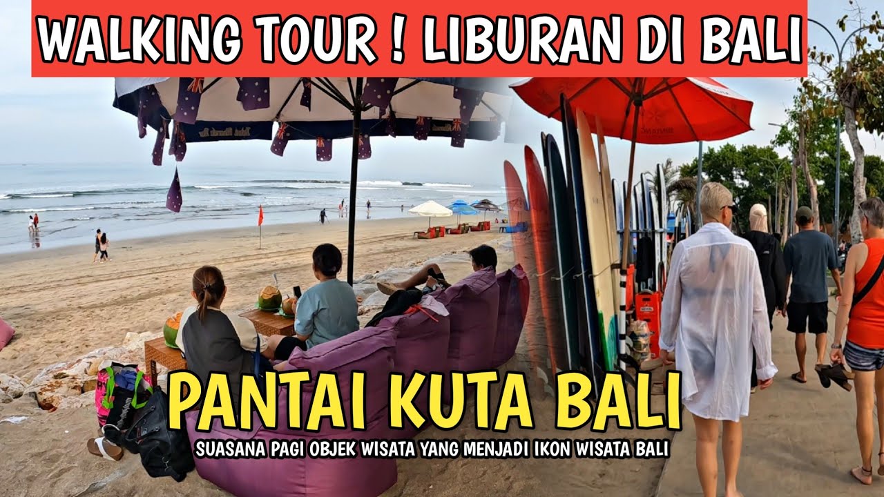 RAMAI ! SITUASI PANTAI KUTA BALI | WALKING TOUR BALI