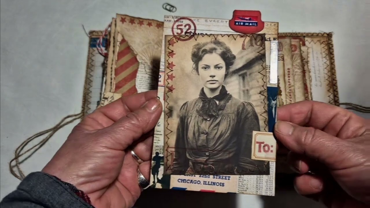 SOLD - Postal themed Junk Journal #junkjournaling