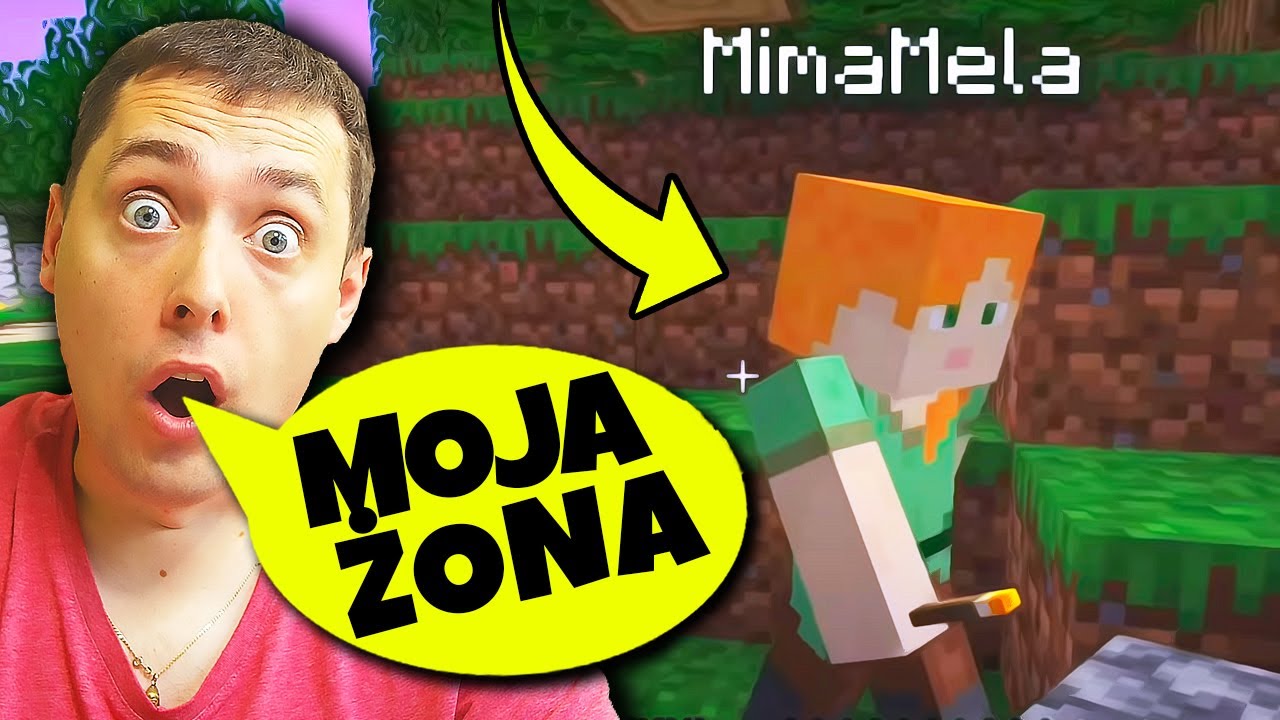 ŻONA BROTA GRA PIERWSZY RAZ W MINECRAFT | Brot i Mima