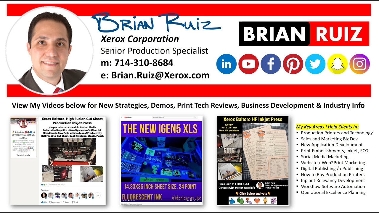 Xerox Baltoro Color Accelerator Upgrade Demo by: Brian Ruiz Xerox Inkjet Expert