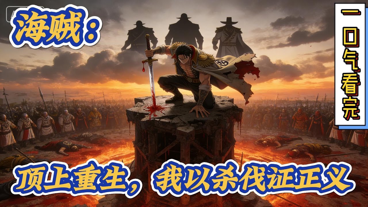 🔥完结！💥独家！《海贼：顶上重生，我以杀伐证正义》绝对的正义，所以海贼都得死！重生在顶上战争，面对大量的海贼，就一个字杀！灭却所有的海贼，还这片大海真正的安宁！#有声漫画#爽文#海贼王#路飞