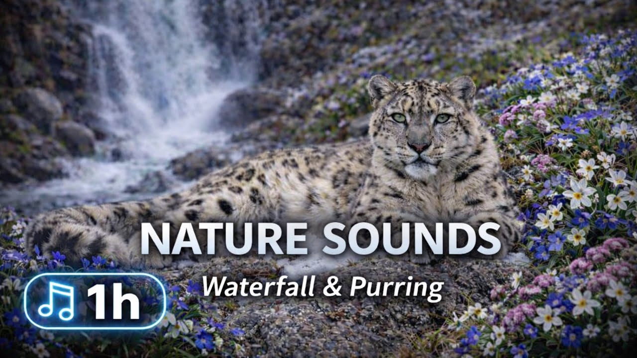 🎵 POWERFUL NATURE SOUNDS – Waterfall & Purring for Deep Sleep & Relaxation (1 Hour)