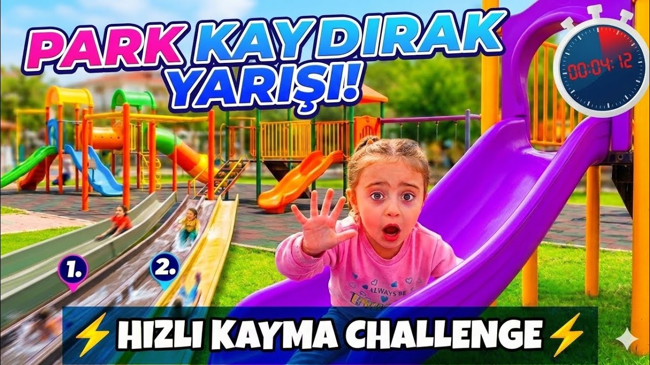 PARKTA EN HIZLI KAYMA YARIŞI! KİM KAZANDI? 🚀🏆 @elifsinemtv @KuzeyElif #oyun 