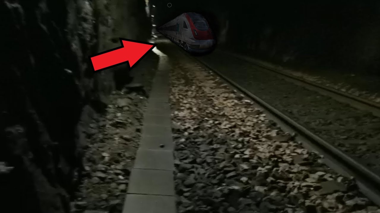 Walking Through a Two Mile Train Tunnel. THE TRAIN CAME!