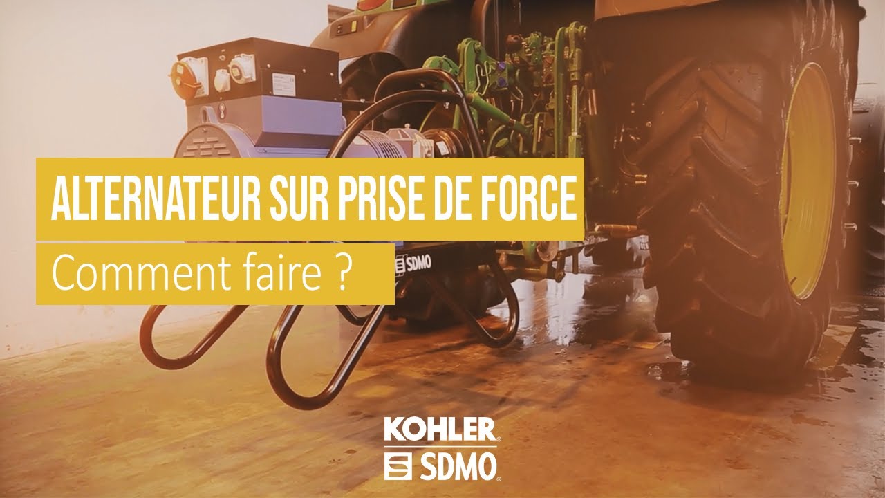 How to connect the alternator to the SDMO power take-off on your tractor? (FR | EN)
