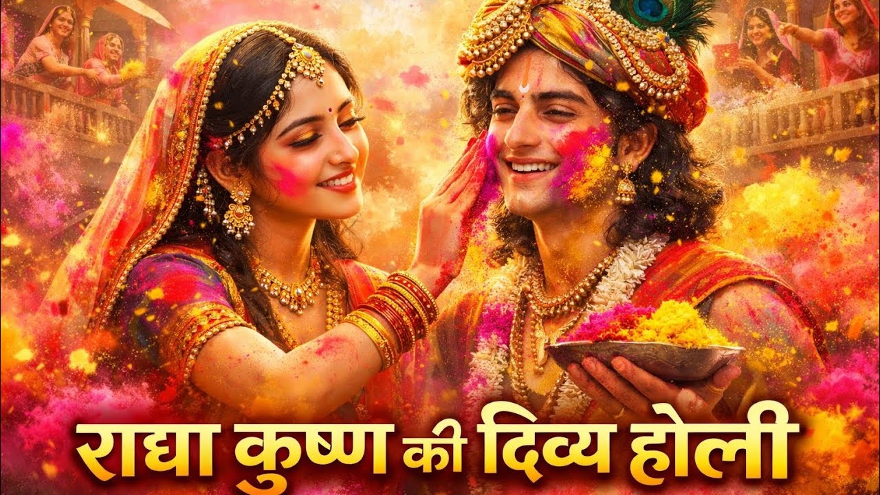 राधा कृष्ण की दिव्य होली | प्रेम और भक्ति की अमर कथा | Barsana Holi Story | Radha Krishna Story