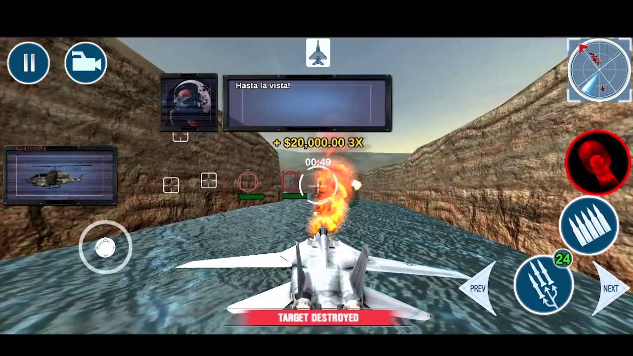 Fox One - Canyon Run gameplay with the F-14 Tomcat