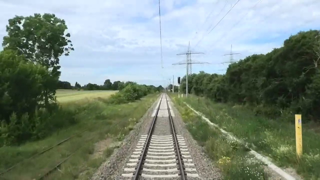 Z kabiny maszynisty. Führerstandmitfahrt. Cabview. RB61. Schwedt (Oder) - Angermünde #cabwiev