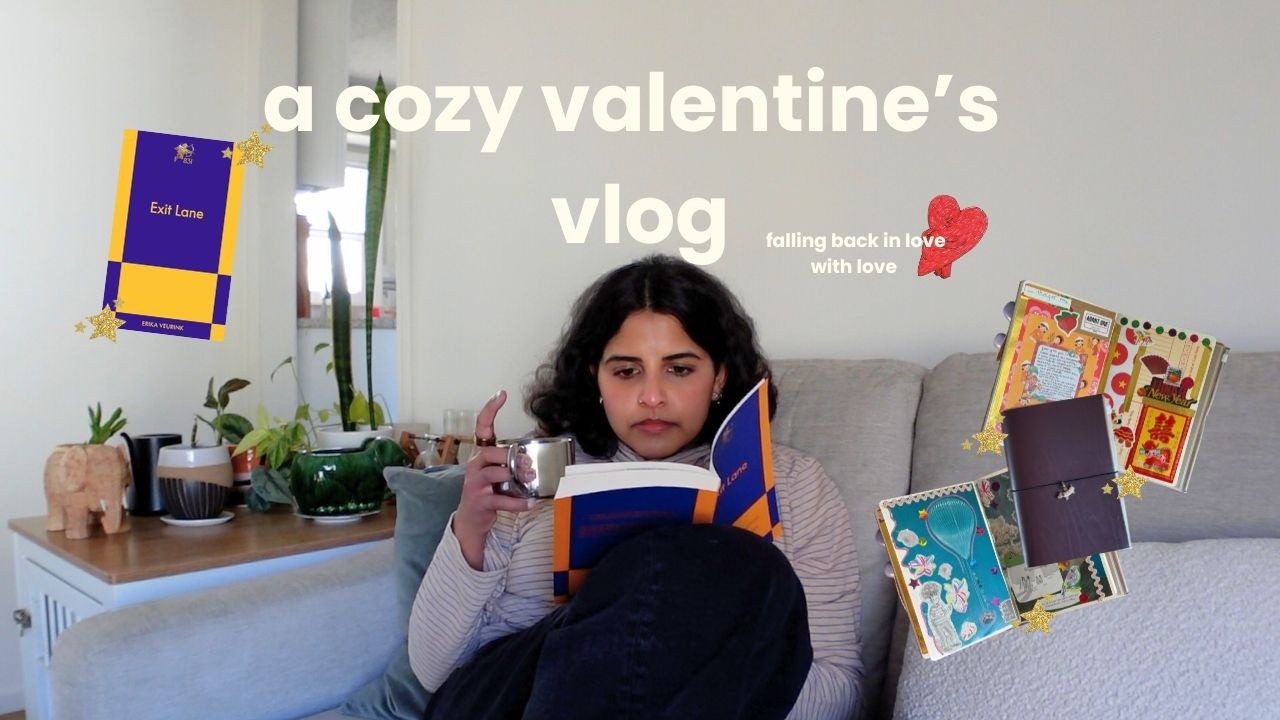 cozy valentine’s reading vlog 💌 romance book, junk journaling & lunar new year event