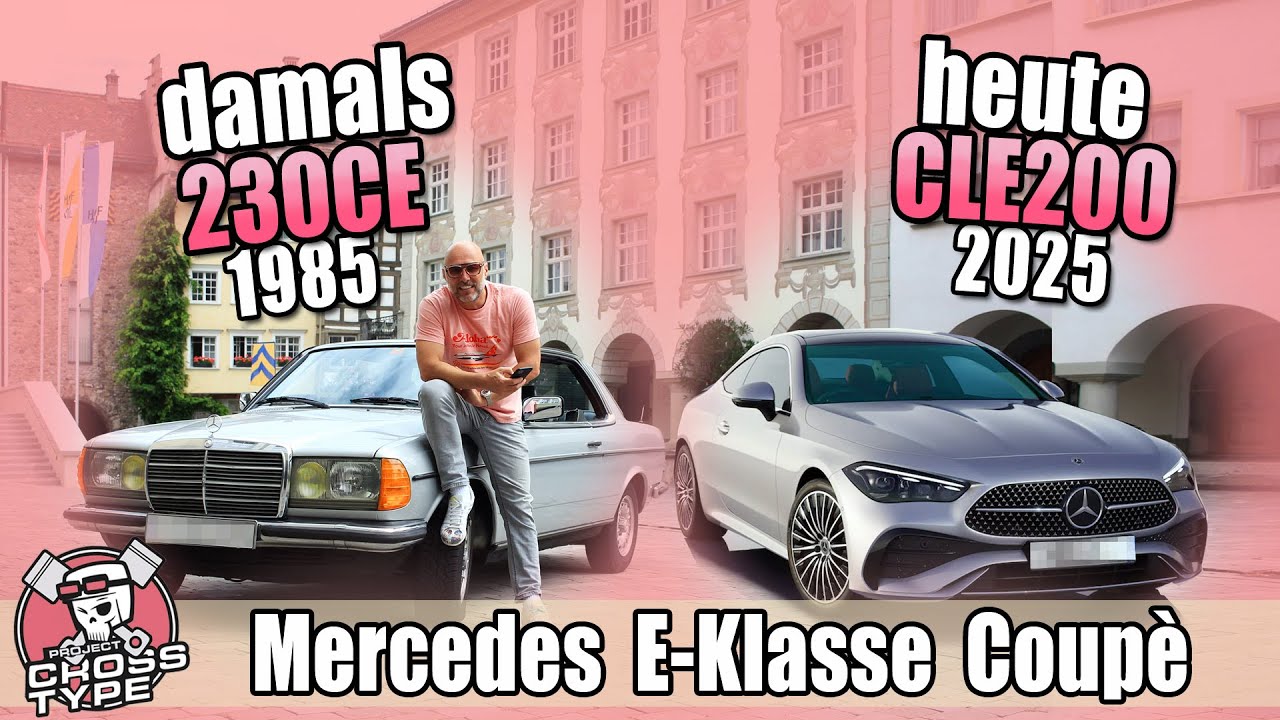 Vergleich Mercedes E-Klasse Coupe - damals W123 230CE 1985 und heute 236 CLE200 2025