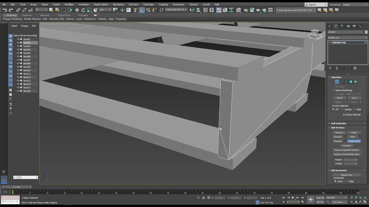 3DS MAX | Low Poly 3D Modeling Timelapse | Pallet, Stop Sign