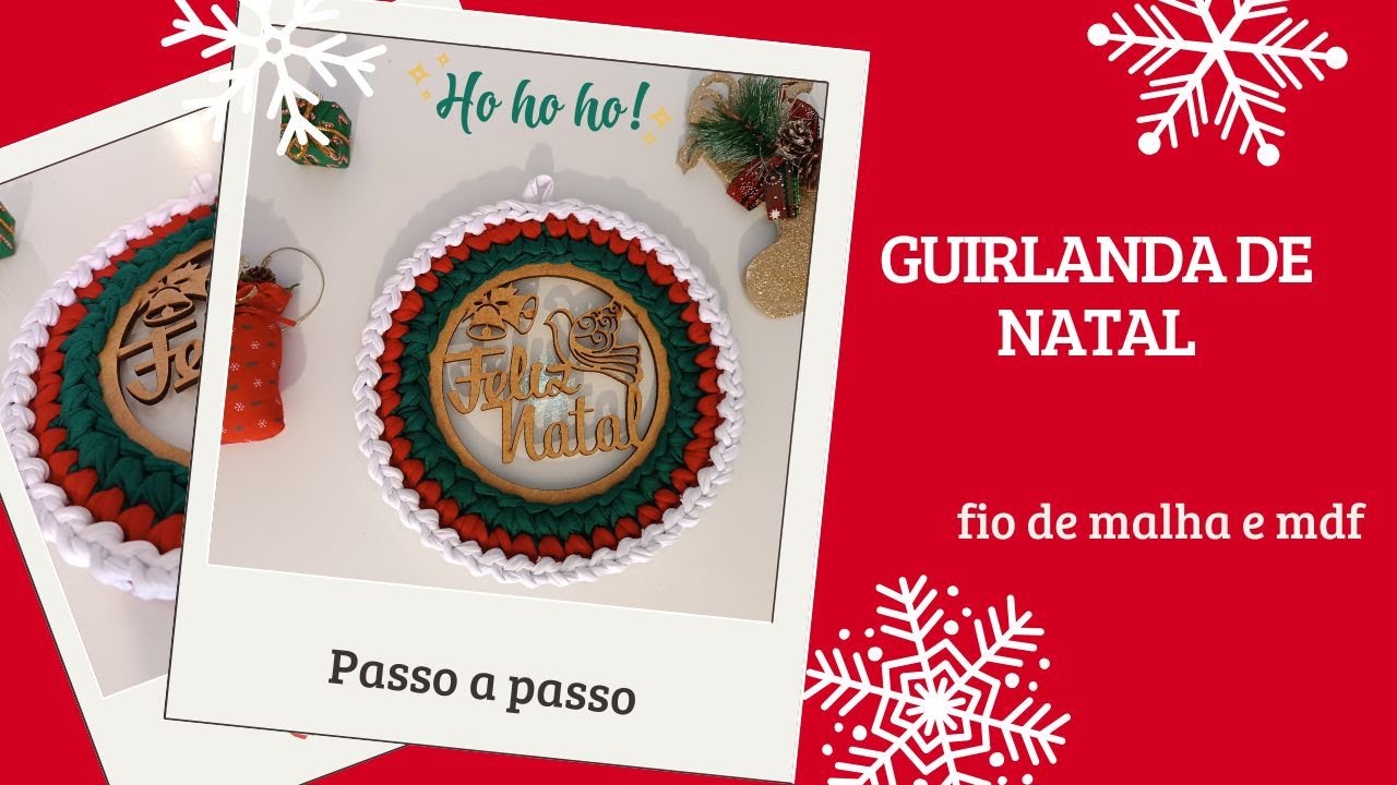 Guirlanda de Natal com Fio de Malha e MDF