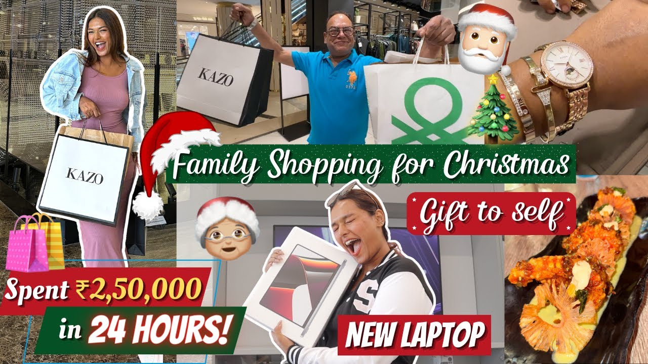 Spent Rs.2,50,000 in 24 hours 😱 Christmas Shopping with Family! VlogmaSarah'22