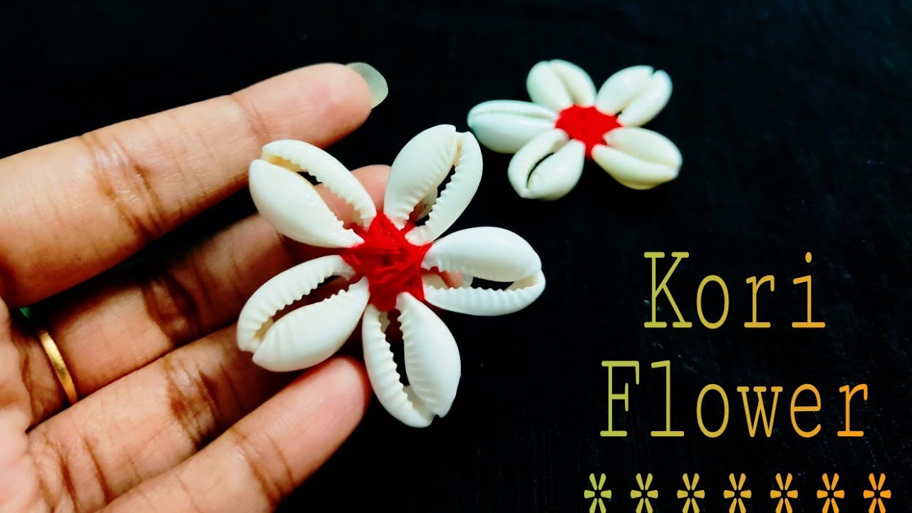 How to make kori flower for handmade jewellery।sea shells flower making। Handmade kowri flower