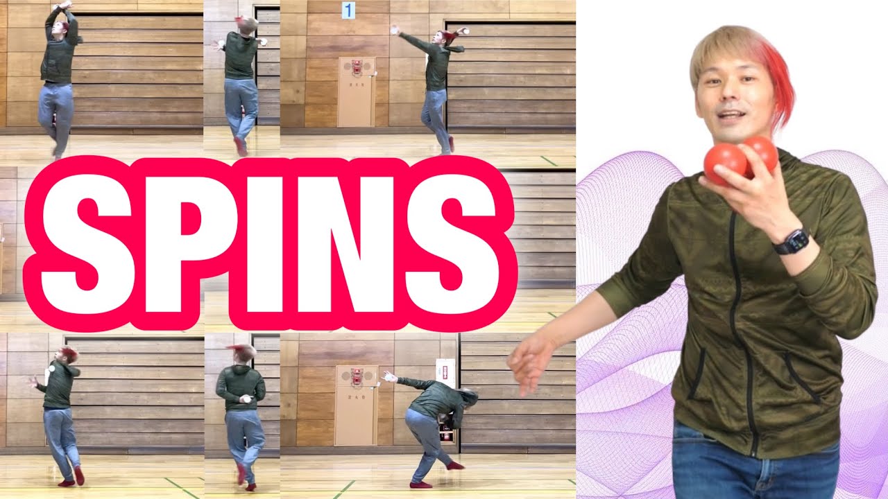 [Juggling] 17 different ways of Pirouette [Spins, 360]