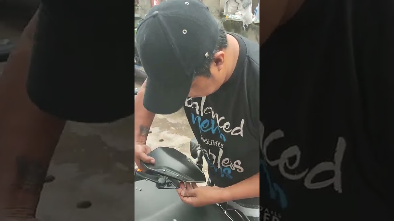 how to install mio gravis r25 side mirror & bracket w/visor set