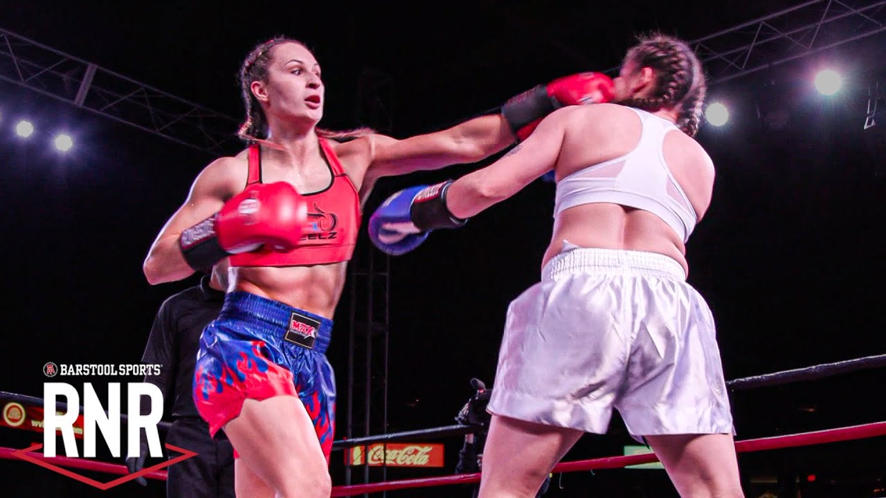 Fit Ring Girl Brawls Hockey Mauler