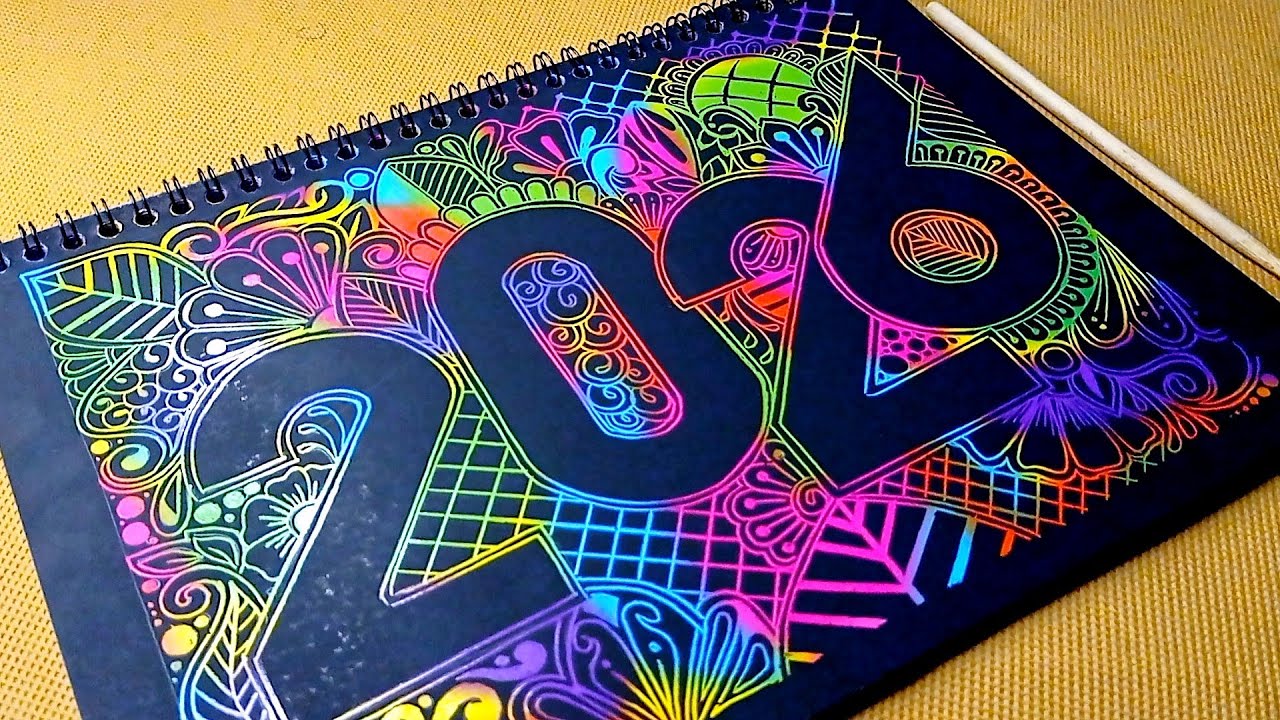 2026 Mind relaxing mandala art ✨ || Scratch book mandala art 🖋️ || Happy New Year 🕛 🎊