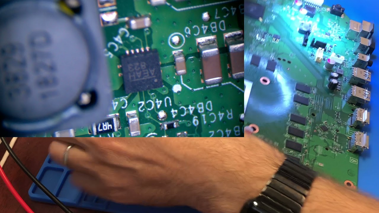 XBox One S no signs of life due to damaged U4C2 Voltage Regulator Diagnostics via Thermal Cam Repair