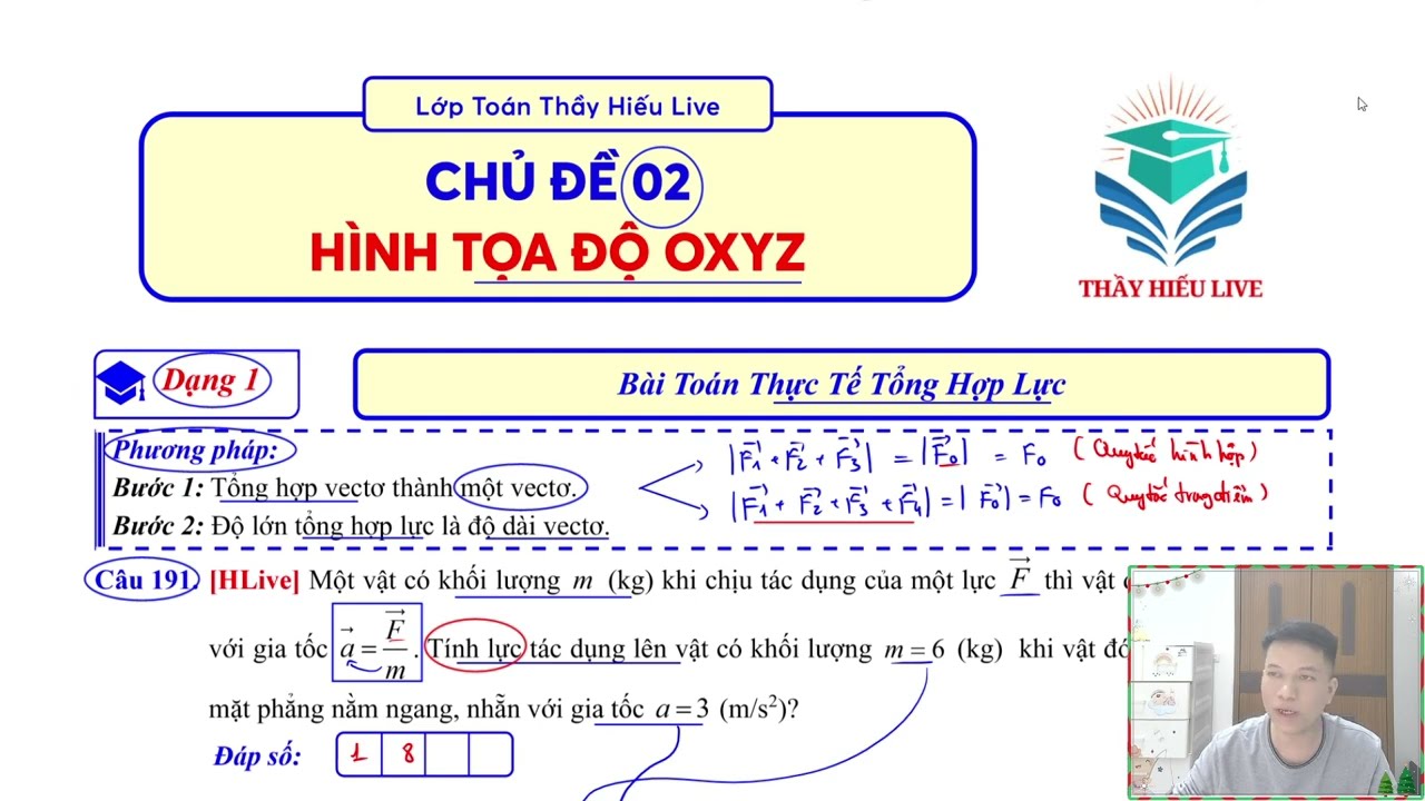 Toán 12 - Thực Tế Hình Oxyz (Tổng Hợp Lực) (BTVN)
