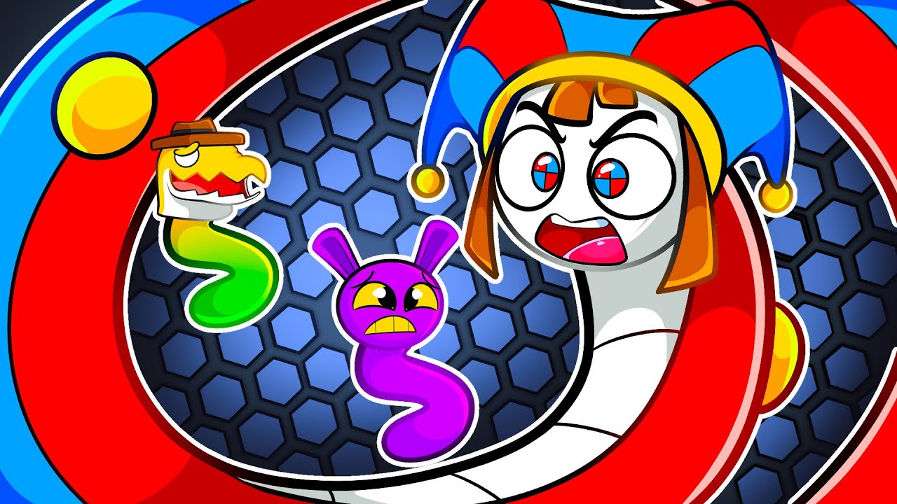 Pomni e o Circo Digital viraram COBRAS no Slither.Io
