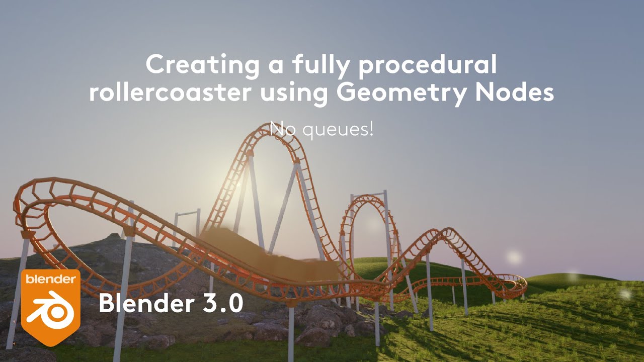 Blender 3.0: Fully procedural rollercoaster using Geometry Nodes