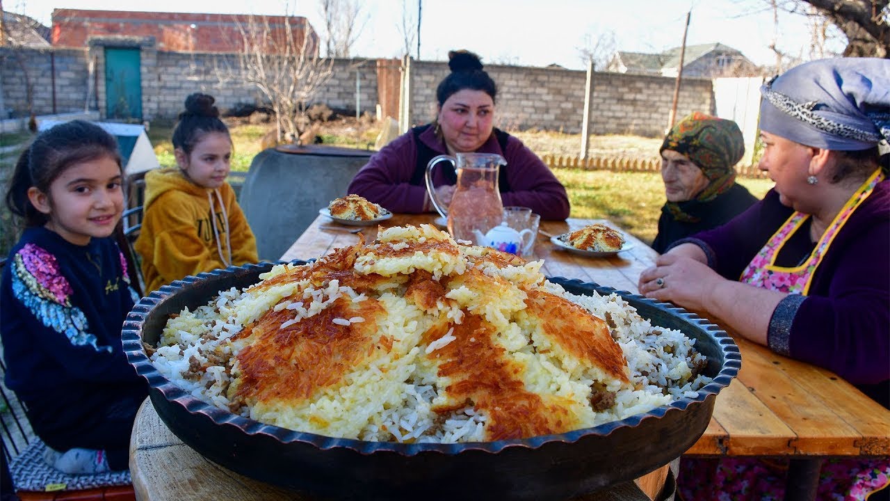 Вкусный бабушкин рецепт риса с нутом | Деревенская жизнь в Азербайджане