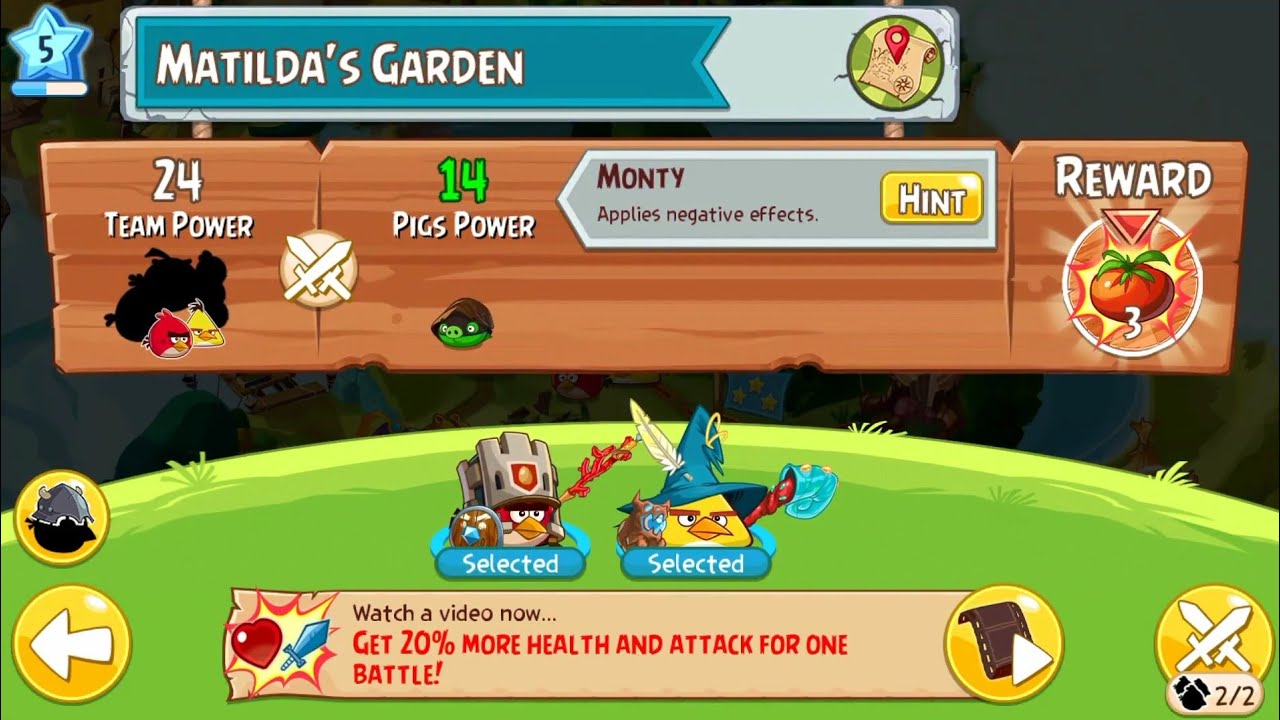Angry Birds Epic: 18# Matilda's Garden, Fail & 3Star