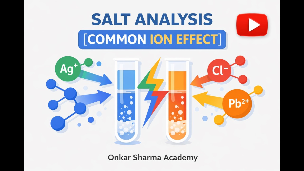 SALT ANALYSIS [COMMON ION EFFECT] [L-03] BY ONKAR SHARMA SIR