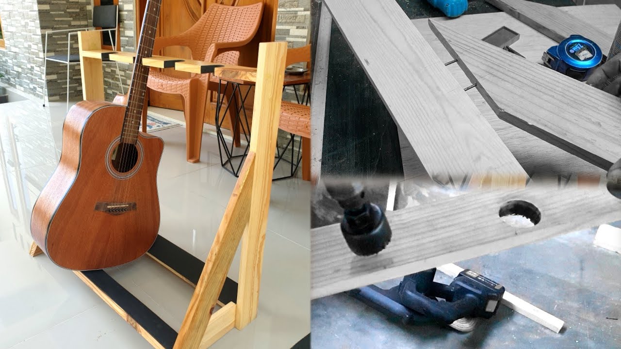 Cara Membuat Rak Display Gitar / Stand Gitar dari Kayu