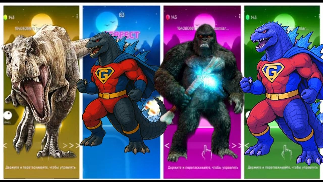 🦖JurassicWorld Godzilla 🆚Mosasaurus🆚Tyrannosaurus 🆚 In domus coffin Tiles hop Edm Rush