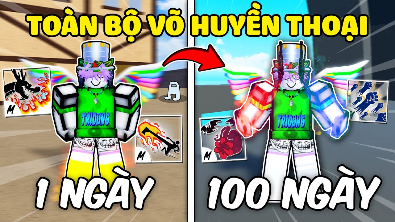 T&ocirc;i D&agrave;nh 100 Ng&agrave;y Thức Tỉnh 12 Loại V&otilde; Huyền Thoại Blox Fruit !
