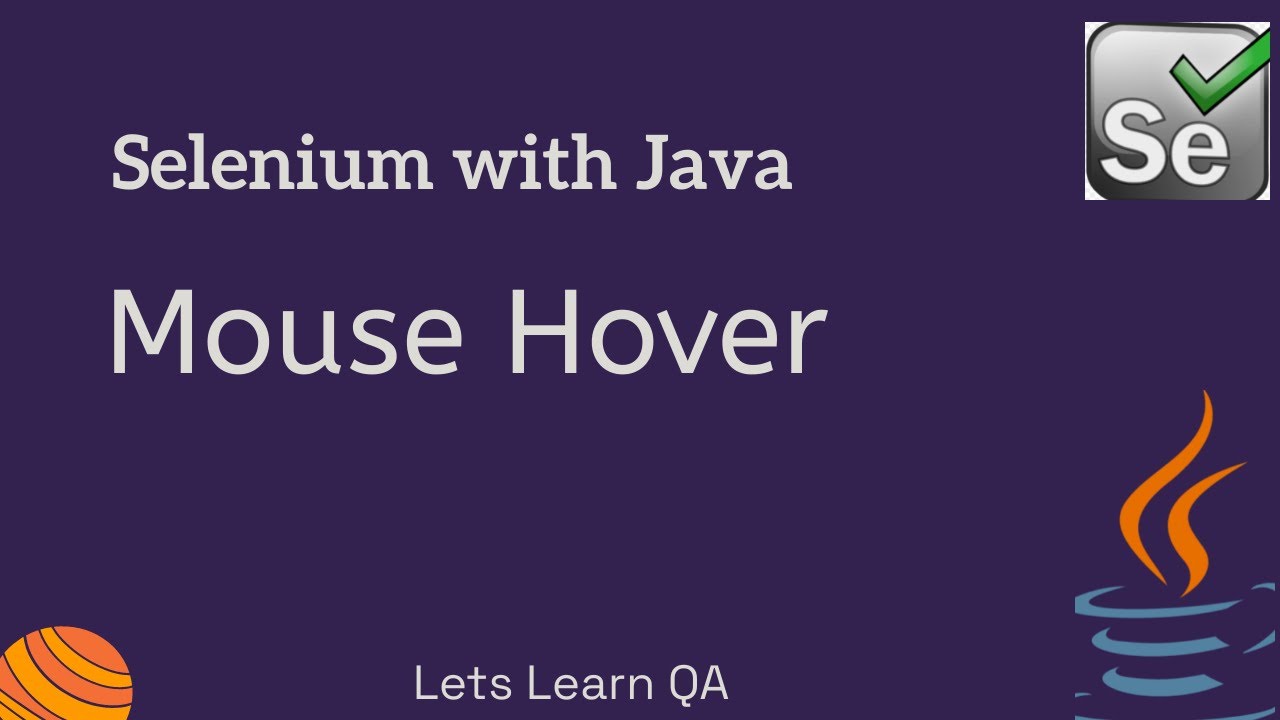 Selenium WebDriver Java | How to handle Mouse Hover Action