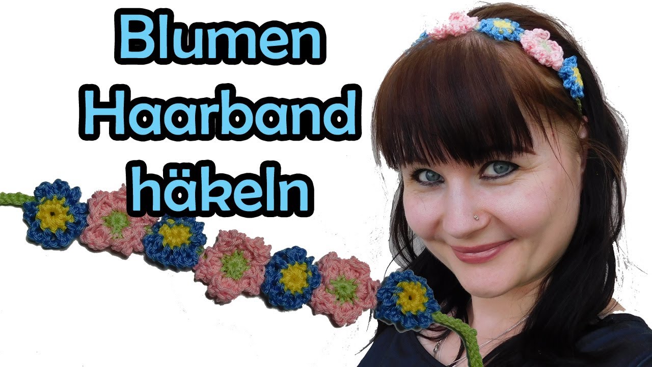 Blumen Haarband häkeln - Romy Fischer Häkelanleitung