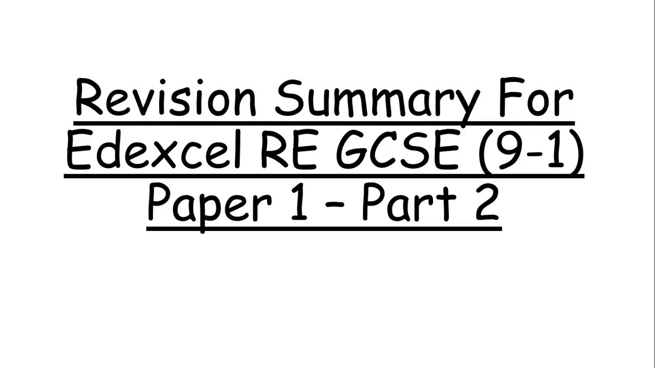 Revision Summary for EDEXCEL RE GCSE (9-1) Paper 1 Catholic Christianity - Part 2