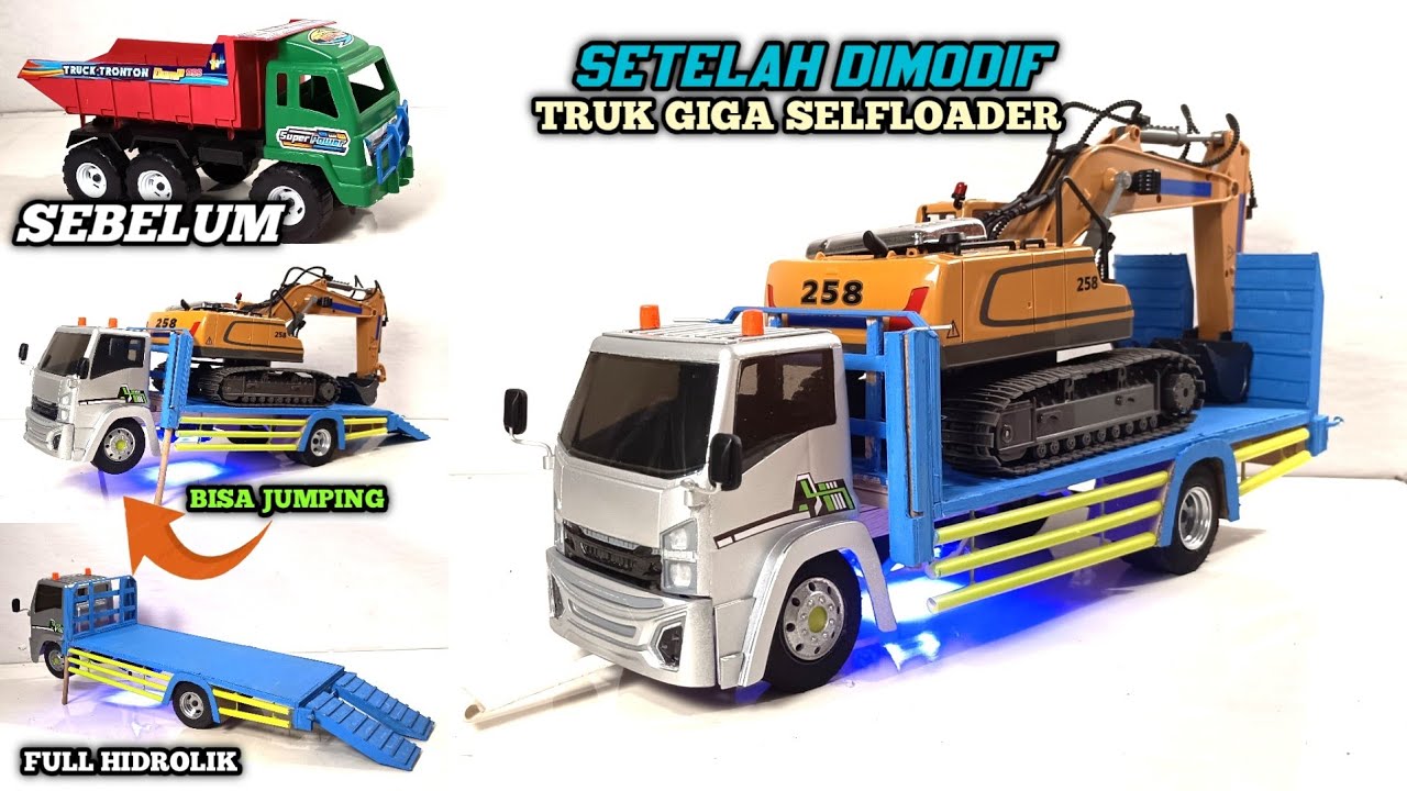 MODIF TRUK PLASTIK JADI GIGA TRUCK SELFLOADER full spek👍😎