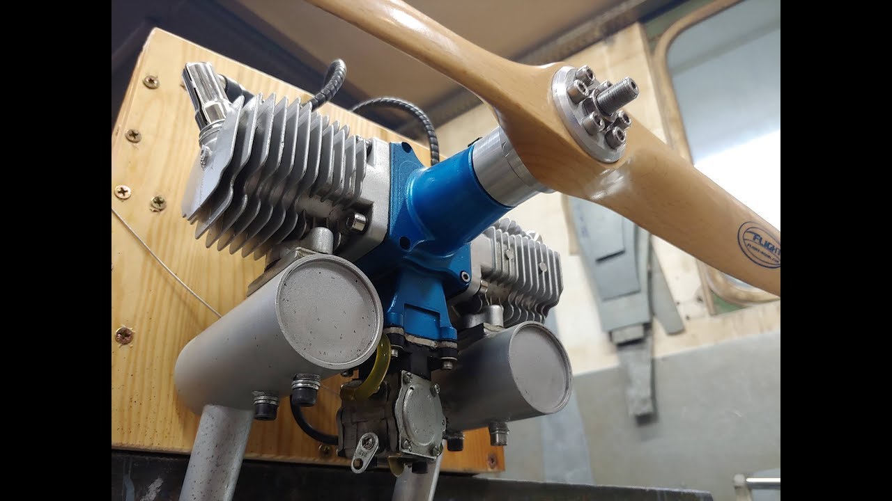 TBM-RCS SV 100cc Twin gas engine Test run