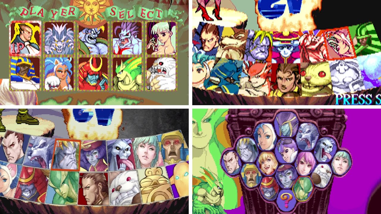 Darkstalkers Character Select Screen Evolution