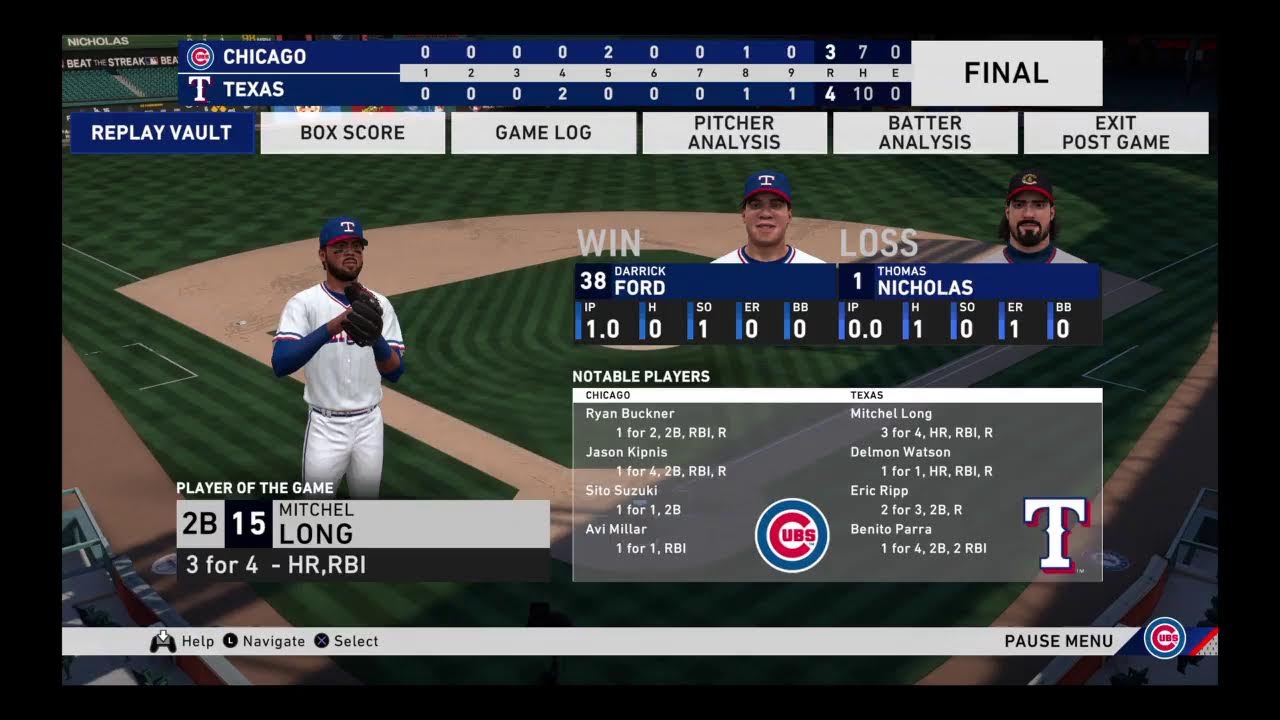 MLB The Show 20 Cubs VS Rangers Spring Training February 27 2026