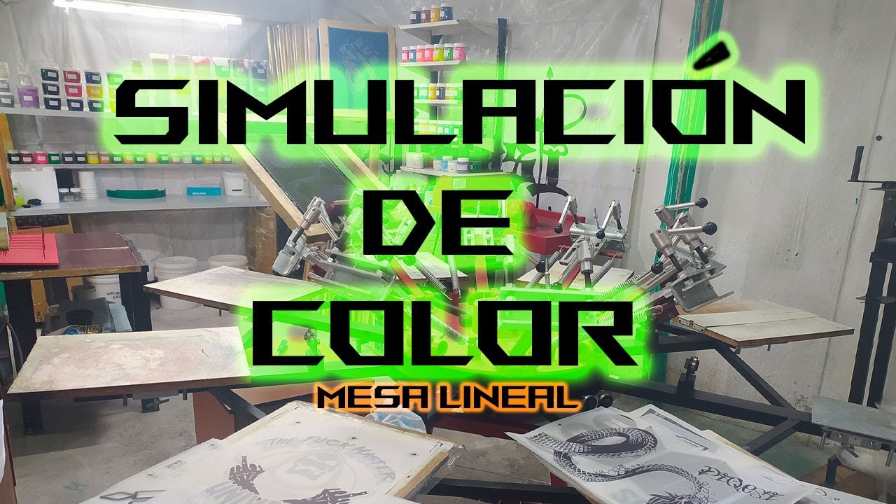 simulación de color DISEÑO Michael Jordán tintas DISCHARGE en mesa lineal serigrafía