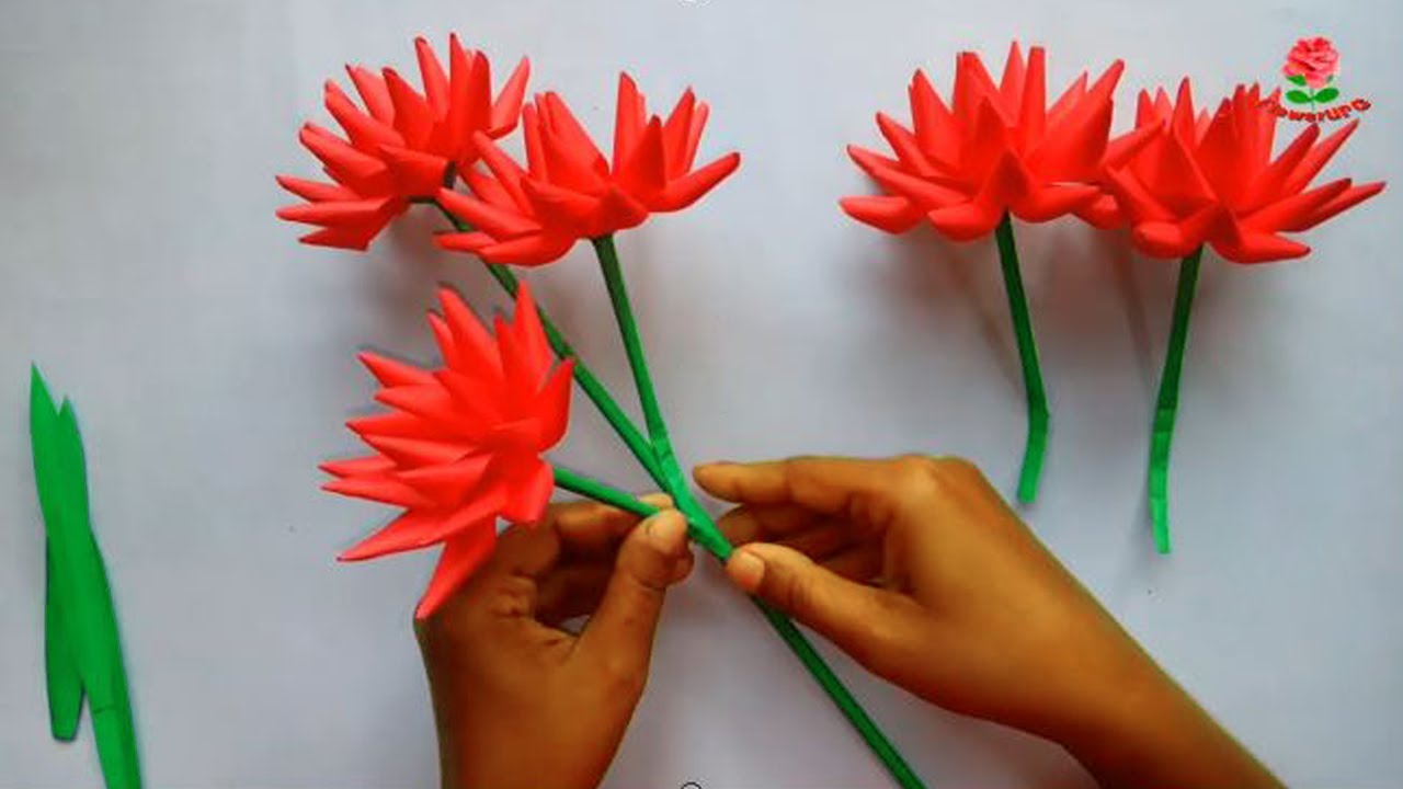 Beautiful Paper Flower Making | Crafts With Paper | Paper Flowers Craft