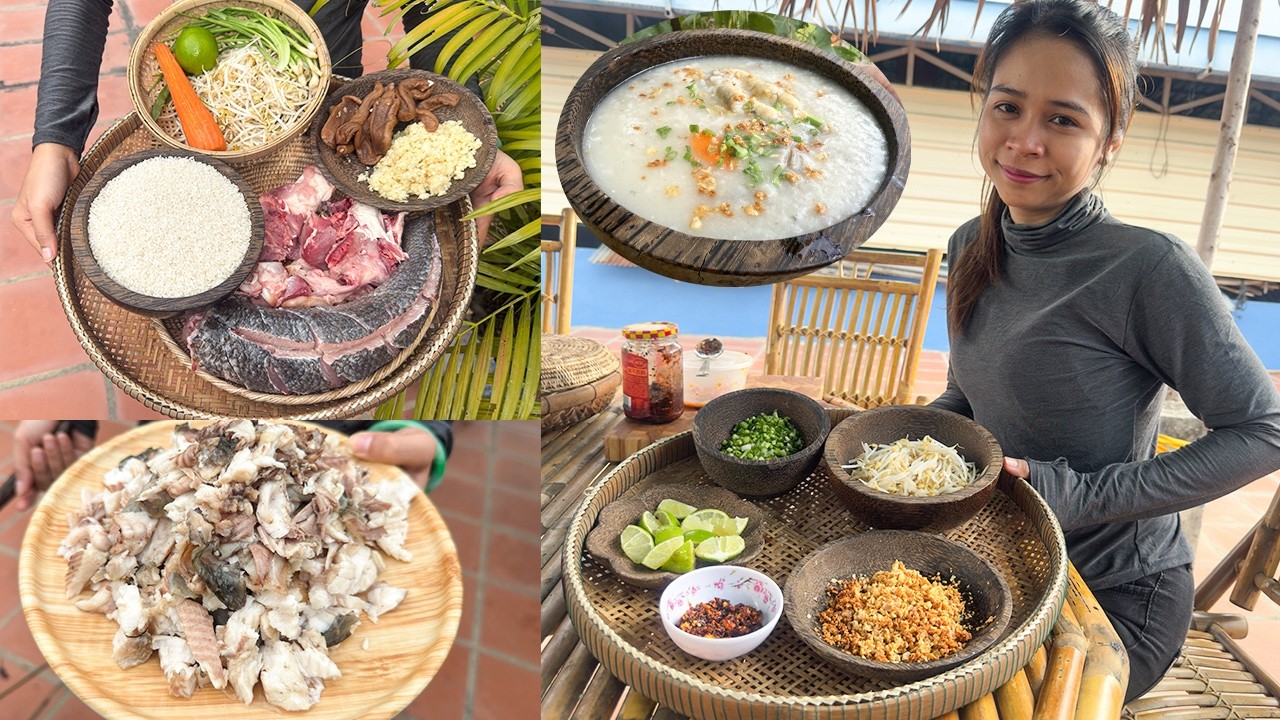 បបរត្រីក្តៅៗ ហូបជុំជាមួយគ្រួសារ ក្រោមភ្លៀងរលឹម! | Homemade Fish Porridge for Family