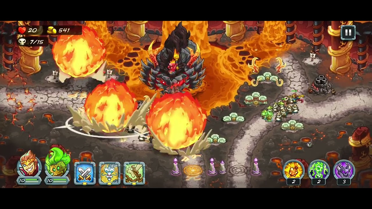 Fire Dragon Cave Campaign Stage Walkthrough (Impossible Difficulty) - Kingdom Rush Alliance