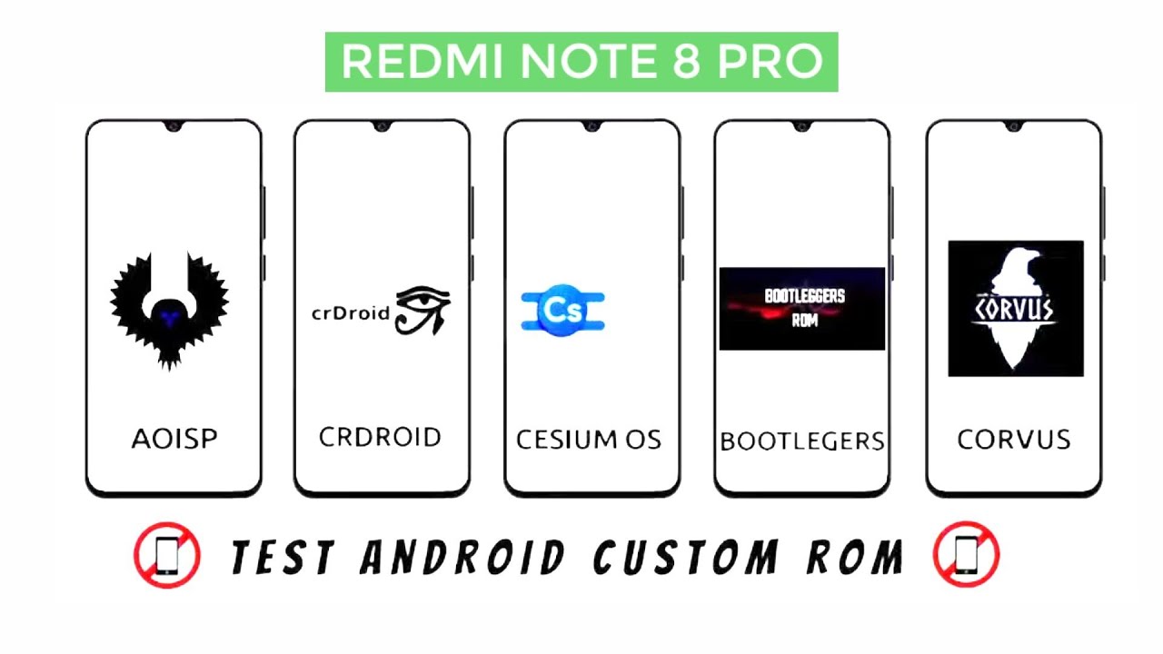 AOSIP VS CRDROID VS CESIUM VS BOOTLEGGERS VS CORVUS - CUSTOM ROM REDMI NOTE 8 PRO PERFORMANCE TEST