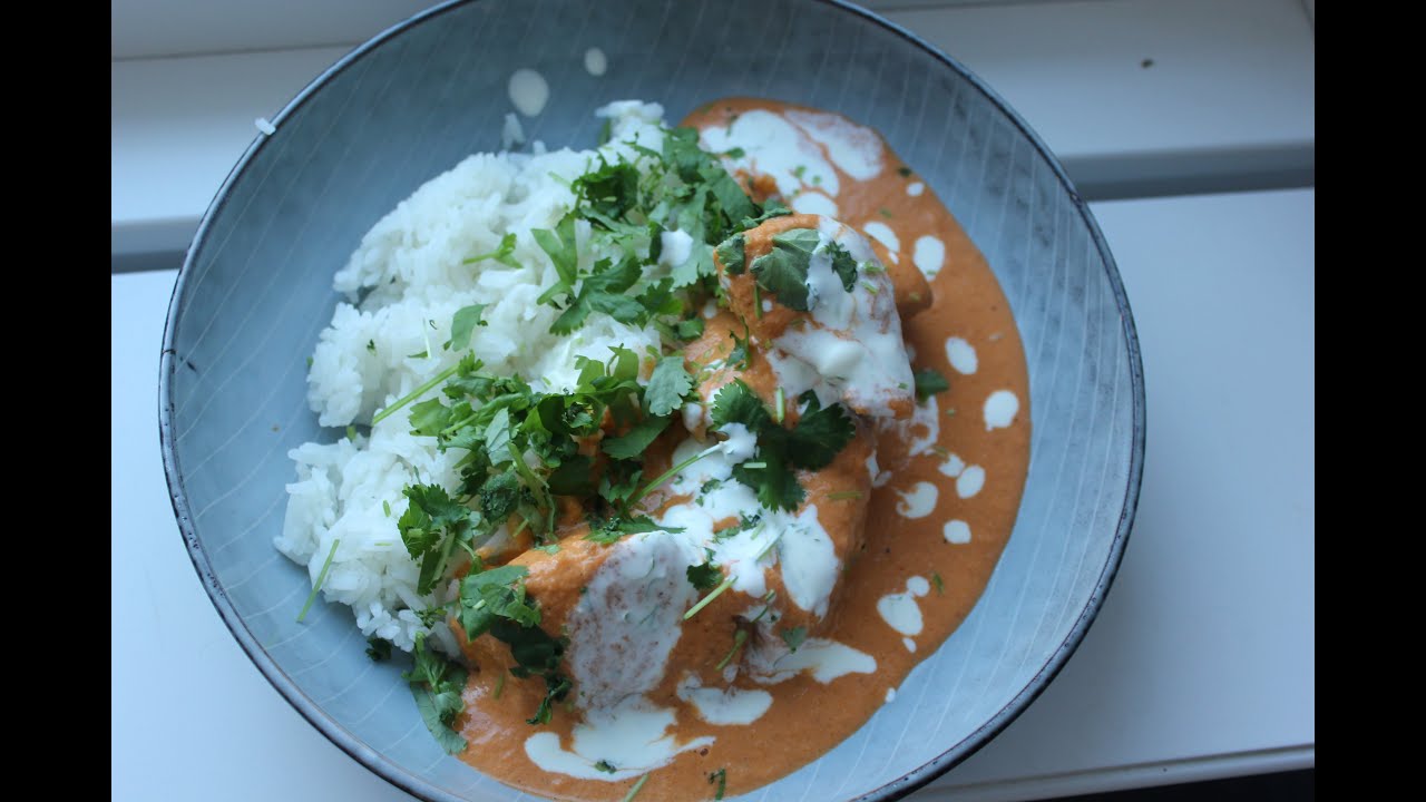 Butterchicken med lime-cremefraiche!