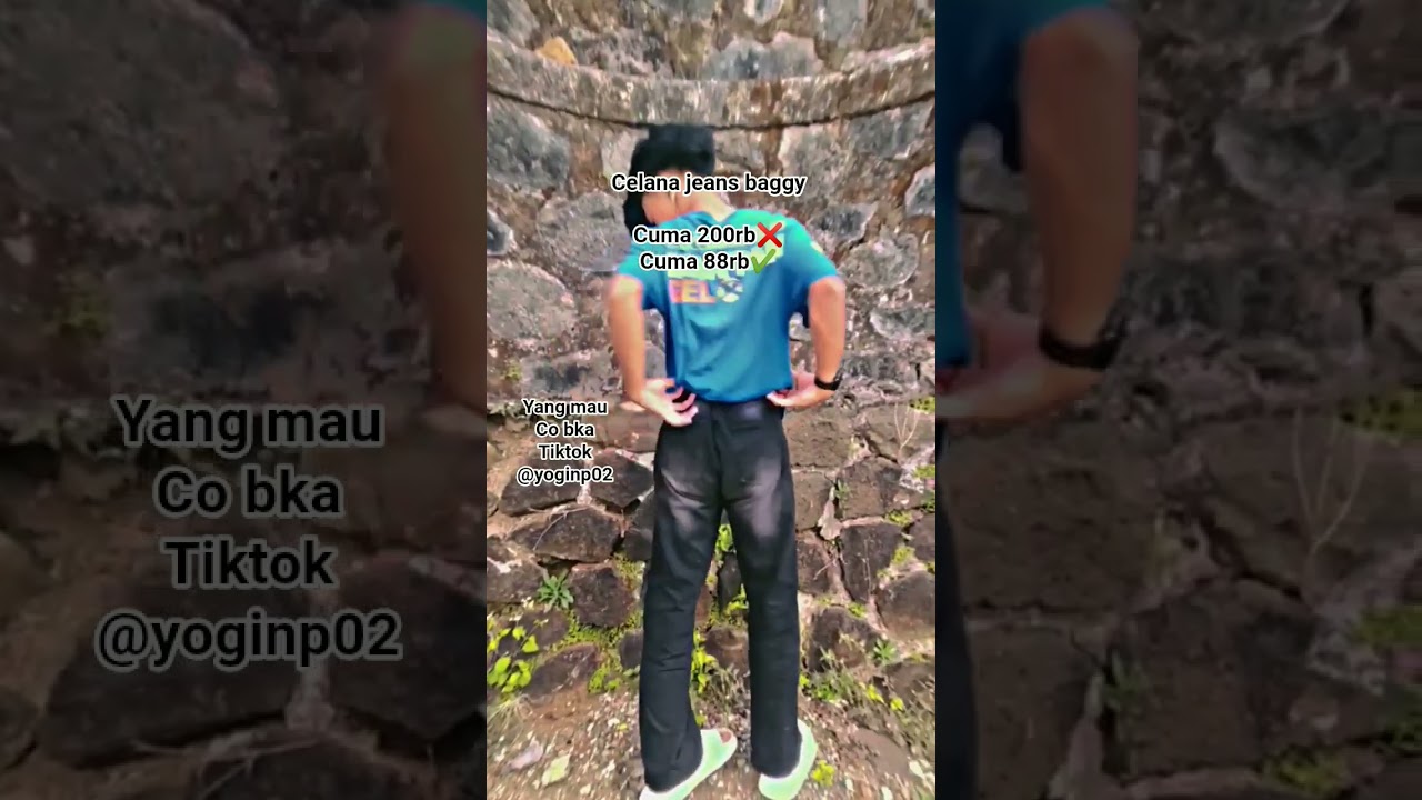 celana jeans baggy hitam, celana skena murah di  Tiktok 2025