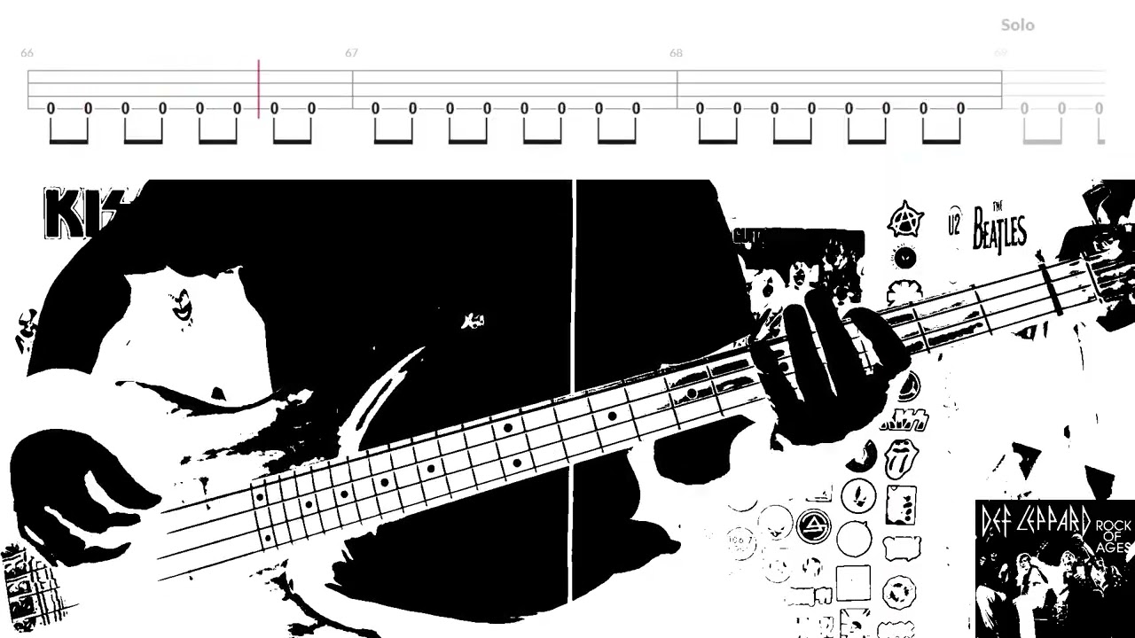 Rock Of Ages by Def Leppard - Bass Cover with Tabs Play-Along
