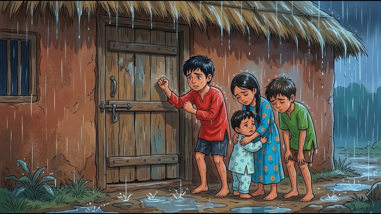 🌧️ Cozy 1990s Monsoon Nights &ndash; A Poor Family's Struggle in the Heavy Rain